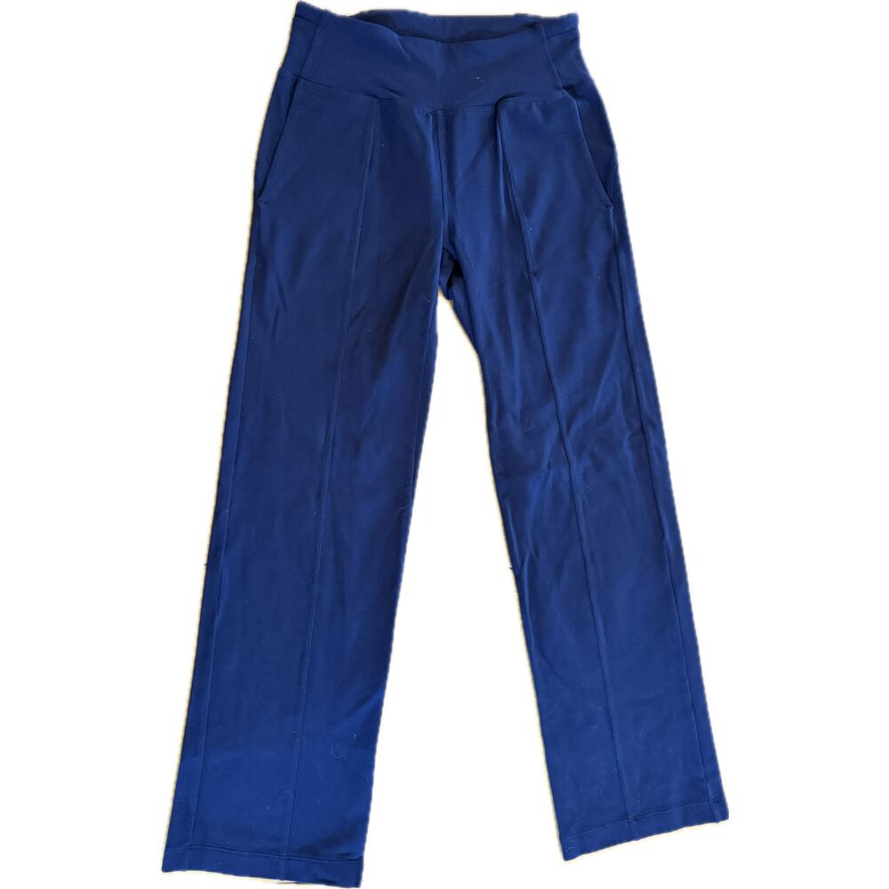Athleta Yoga Pants Womens XS Navy Blue Straight Leg Stretch Zip Pocket‎